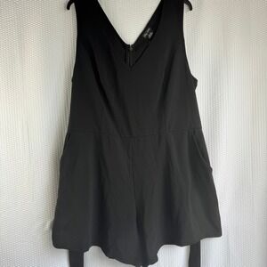 City Chic Women Romper Playsuit Black‎ 2XL Plus Size Sleeveless Pockets Casual